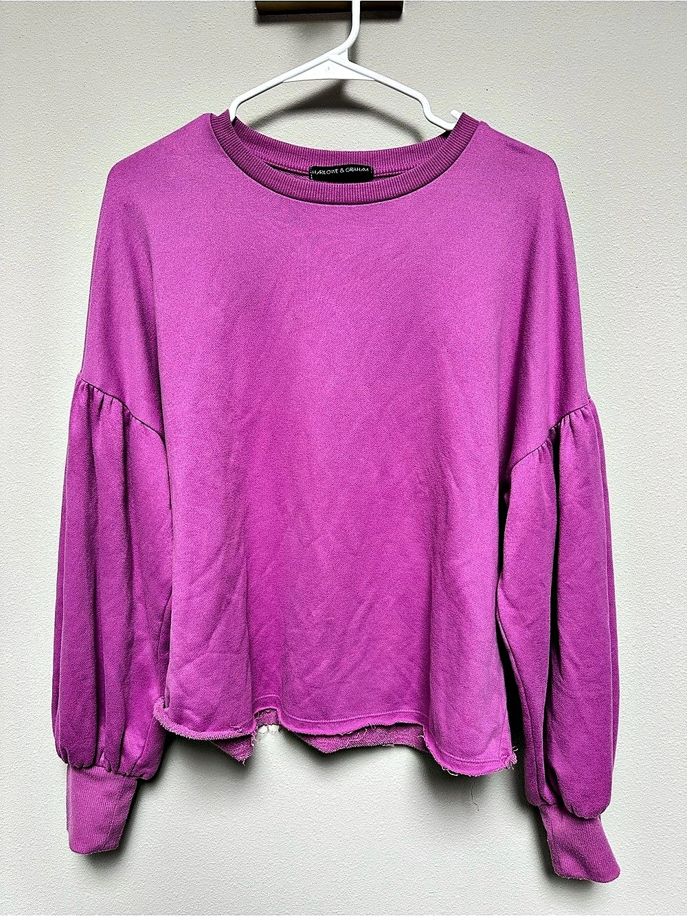 Harlowe & Graham Puff Sleeve Top in Pink Size Small